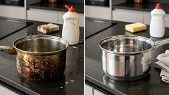 Rimuovere i residui di bruciato da una pentola senza strofinare: semplici rimedi casalinghi